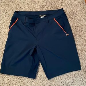 Mens flat front under armour golf shorts. Navy blue